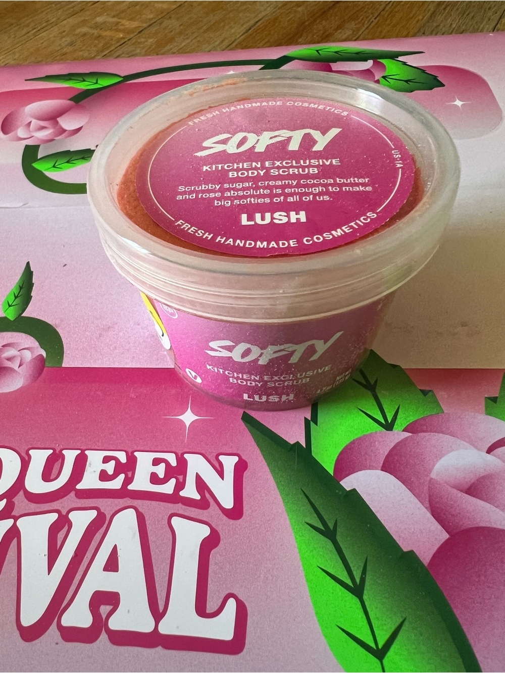 LUSH Softy Pink Kitchen Exclusive Body Scrub - 4.5 oz BRAND NEW SOLD OUT